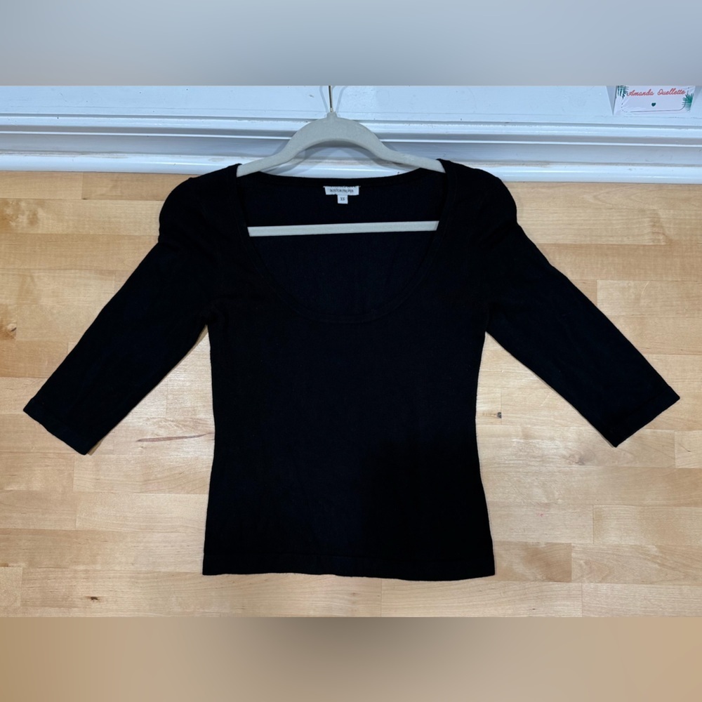 Boston Proper Three Quarter Sleeve Cotton Top